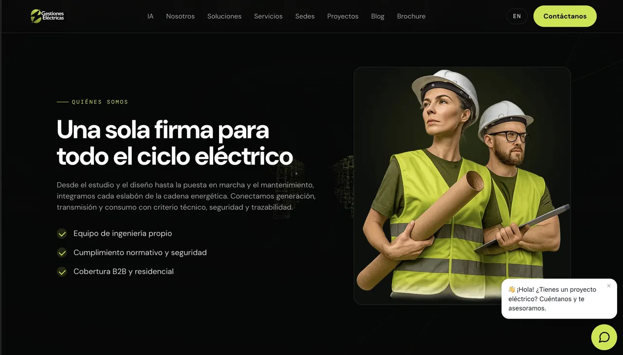 Vista previa del sitio Gestiones Eléctricas